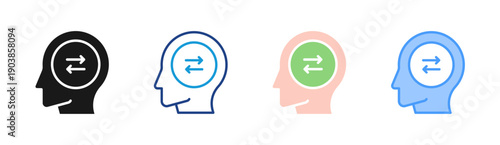 Mental Balance icon set multiple style collection