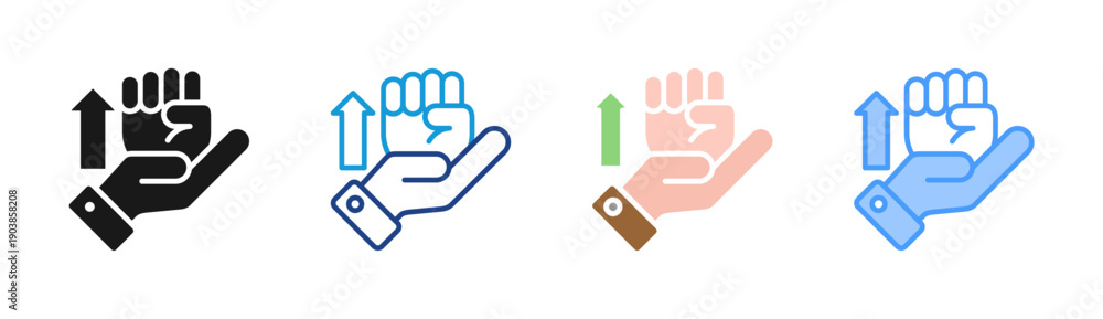 Fototapeta premium Helping Hand icon set multiple style collection