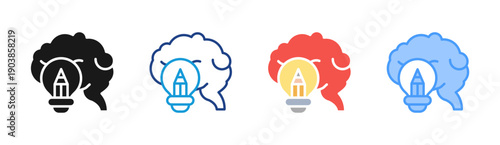 Creative Idea icon set multiple style collection