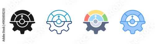 Performance Growth icon set multiple style collection