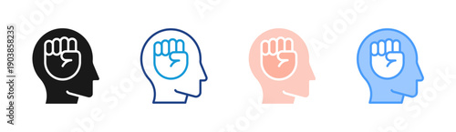 Inner Strength icon set multiple style collection