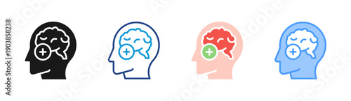 Positive Mind icon set multiple style collection