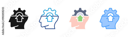 Personal Growth icon set multiple style collection