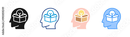 Innovation Idea icon set multiple style collection