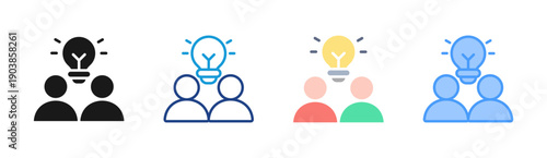 Team Success icon set multiple style collection