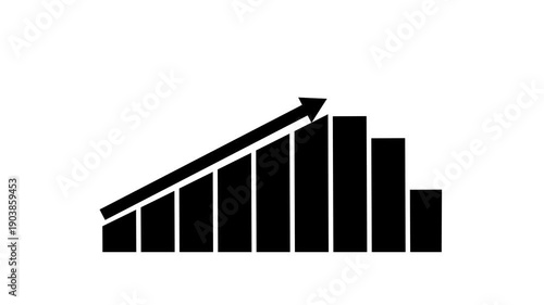 abstract business graph chart icon arrow rising up 4K stock video 4K Resolution, Analyzing with on white background,4k video animation.