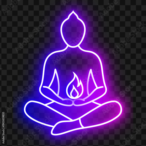 Neon Light Yoga Meditation