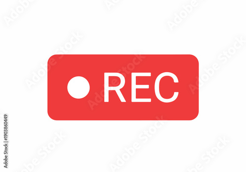 Vibrant red recording indicator icon for video capturing and live stream broadcasting, signaling active content creation status on a digital interface