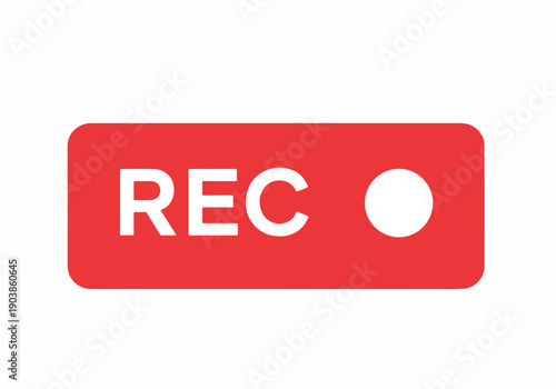Vivid red recording indicator icon for live broadcast and video capture status on digital screens, signifying active media creation