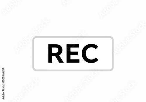 The distinct 'REC' indicator on a modern white button, signaling the active state of capturing audio-visual content, ready for creative production