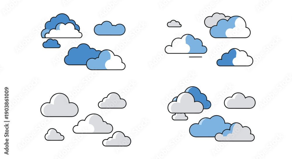 Obraz premium Scattered Clouds filed color clean design