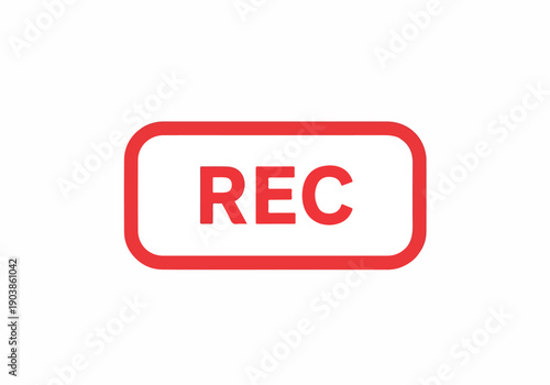 A prominent red recording indicator icon clearly signaling an active video or audio capture session, ideal for multimedia interfaces and broadcast displays
