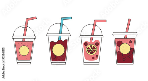 Smoothie Line art vector dynamic design