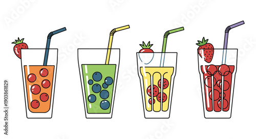 Smoothie Line art color clean design