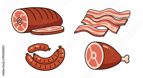 Smoked Meat Line art illustration