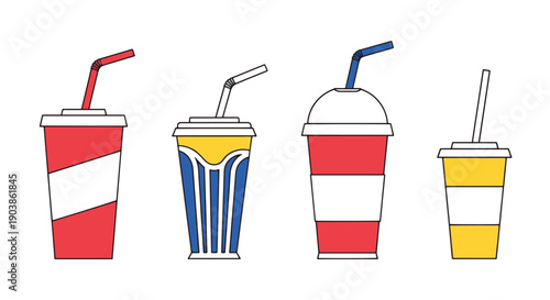 Soda Cup Line art graphic illustration