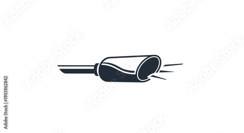 Car exhaust pipe muffler icon, automotive part and speed concept, isolated white background