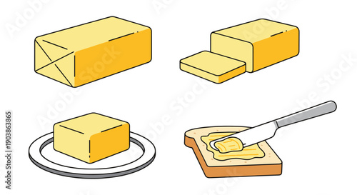 Butter Line art color clean design