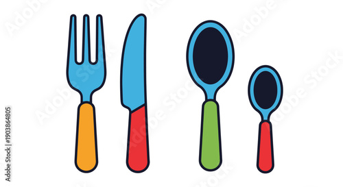 Cutlery Line art digital illustration