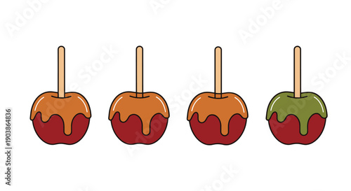 Caramel Apple Line art high quality