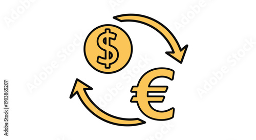 Currency Exchange premium color outline design