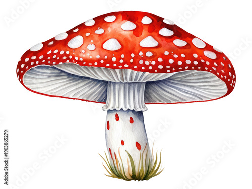 A colorful mushroom with hearts painted on its cap, perfect for whimsical designs or romantic themes