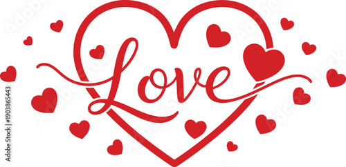Romantic love hearts vector illustration