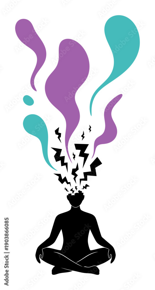 Obraz premium Mental Health Break - Calm Mind, Stress Relief Vector