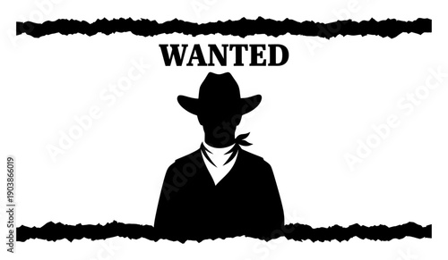 Wanted Poster Silhouette - Minimalist Vector