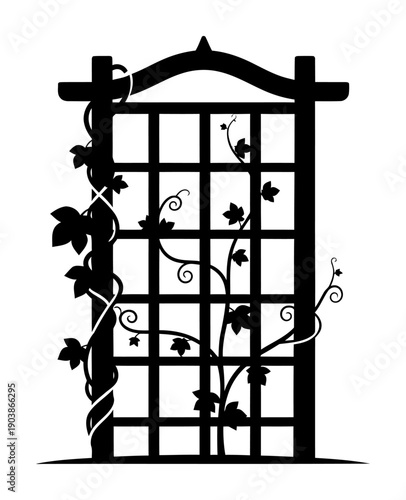 Trellis Vine Silhouette - Minimalist Vector