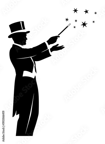 Magician Silhouette - Top Hat Vector