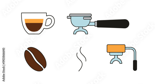 Espresso Line art filed color trendy design