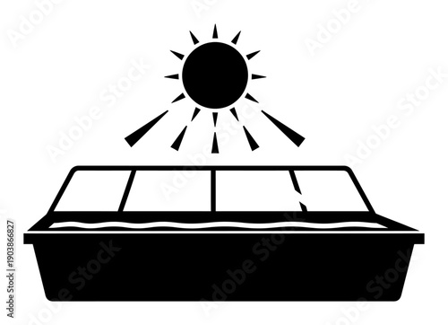 Solar Still Illustration - Desalination, Minimalist Vector