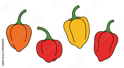 Habanero Line art color unique design