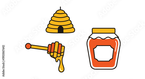 Honey Line art graphic illustration