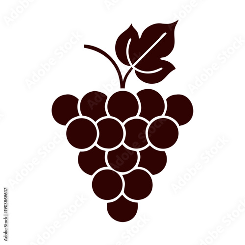 Bunch of grapes with leaf flat icon for food apps and websites