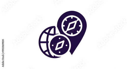 Navigation and Location Services Icon Set.