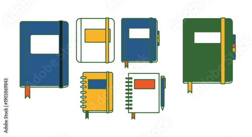 Notebook Line art colorful digital illustration