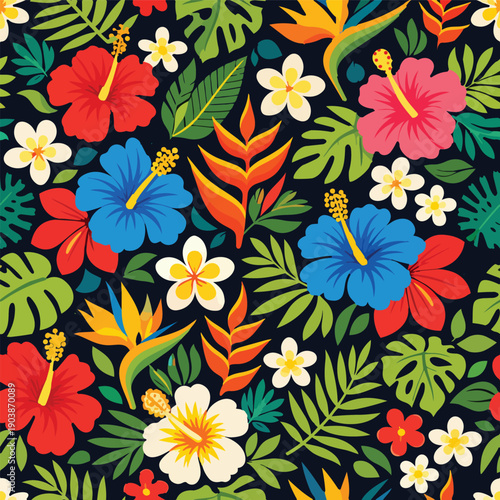 Tropical Background Exotic Fashion Leaf Flower Flora Flowers Nature Plant Nature Abstract Art Botanical Floral Vector Print Design