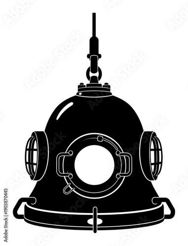 Diving Bell Illustration - Minimalist Vector