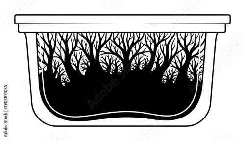 Mycelium Packaging - Minimalist Vector Illustration