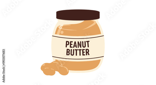 Peanut Butter Line filled art flat design
