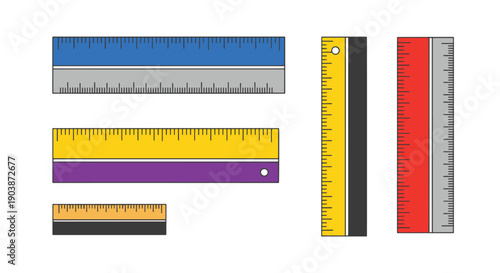 Ruler Line art colorful digital illustration
