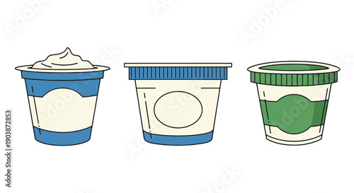 Sour Cream Line art color flat style
