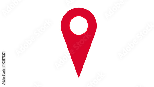 Free Download Bright red location pin marker with a simple white center, indicating a specific point on a map, isolated vector - GFXLoad