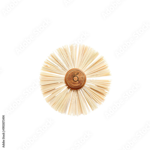 Broom Made of Straw With a Round Shape Used for Sweeping Floors in Homes or W...