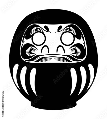 Daruma Doll Silhouette - Minimalist Vector