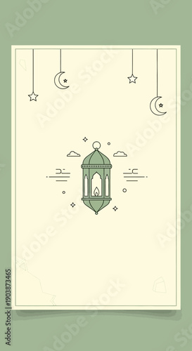 Ramadan lantern Social Media Templates Set for Instagram Story and Reel