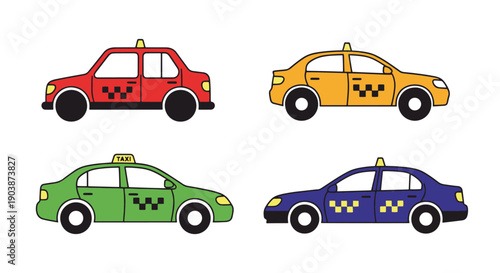 Taxi Line art vector modern style