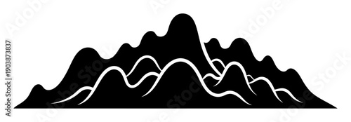 Glacial Moraine Silhouette - Minimal Vector